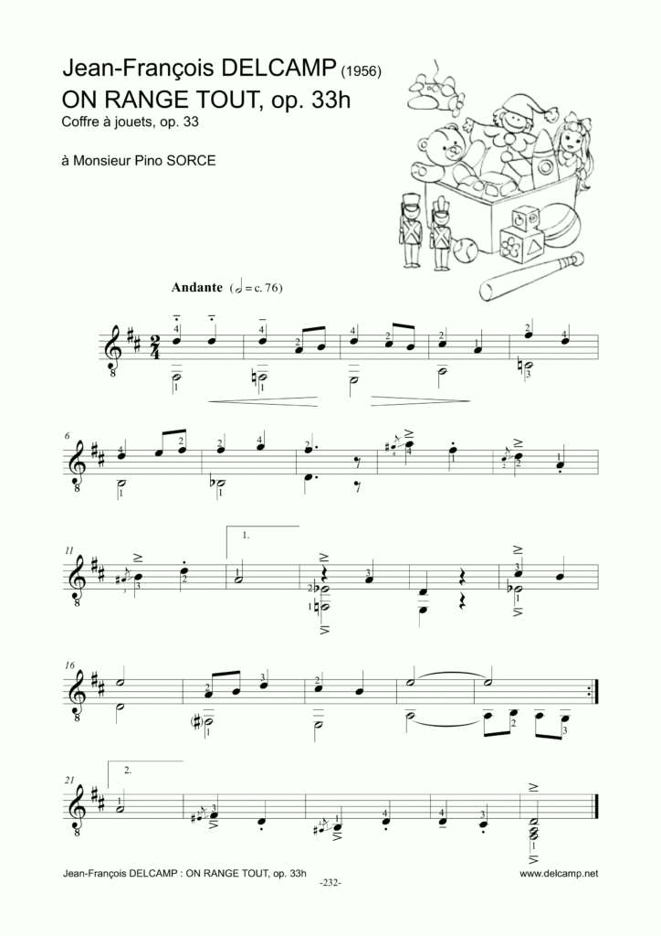 Jean-Francois Delcamp opus 33h - On range tout